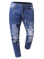 Men Ripped Washed Pocket Jeans