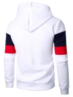 Men Colorblock Letter Graphic Kangaroo Pocket Hoodie