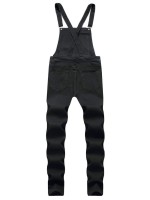 Men Button Detail Pocket Denim Overalls