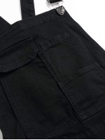 Men Button Detail Pocket Denim Overalls