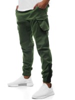 Men Flap Pockets Contrast Tape Cargo Pants