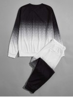 Men Colorblock Pullover & Joggers Set