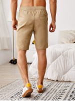 Men Drawstring Waist Shorts