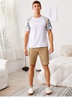 Men Drawstring Waist Shorts