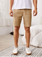 Men Drawstring Waist Shorts