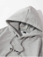 Men Cartoon & Letter Graphic Hoodie