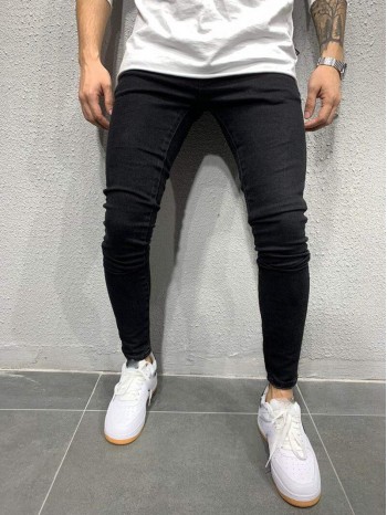 Men Slant Pocket Solid Skinny Jeans