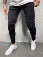 Men Slant Pocket Solid Skinny Jeans