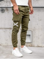 Men Drawstring Waist Pocket Side Cargo Pants