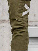 Men Drawstring Waist Pocket Side Cargo Pants