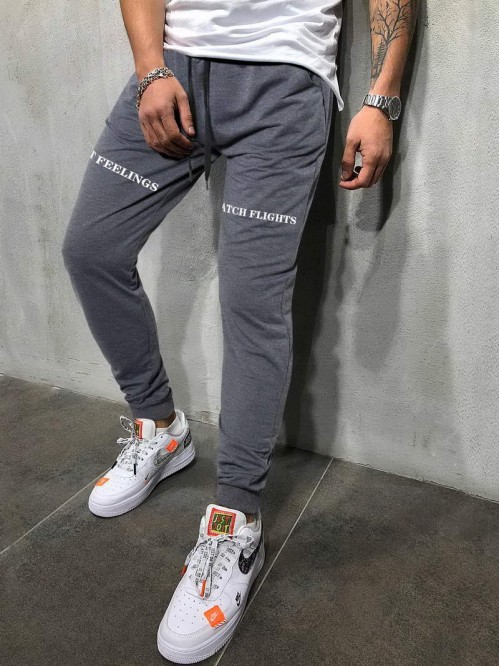 Men Letter Graphic Drawstring Sweatpants