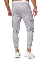 Men Solid Flap Pocket Sweatpants