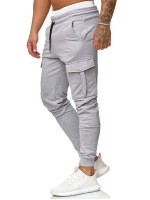 Men Solid Flap Pocket Sweatpants