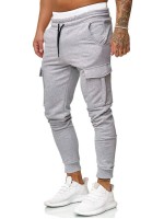 Men Solid Flap Pocket Sweatpants