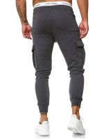 Men Solid Flap Pocket Sweatpants