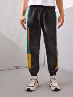 Men Club Graphic Colorblock Windbreaker Joggers