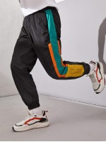 Men Club Graphic Colorblock Windbreaker Joggers