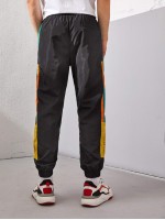 Men Club Graphic Colorblock Windbreaker Joggers