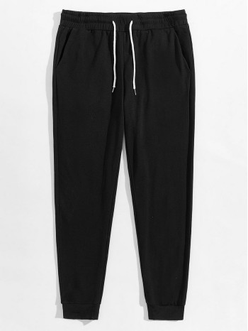 Men Drawstring Waist Pocket Detail Sweatpants