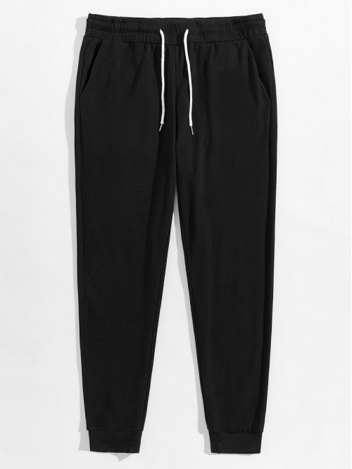 Men Drawstring Waist Pocket Detail Sweatpants