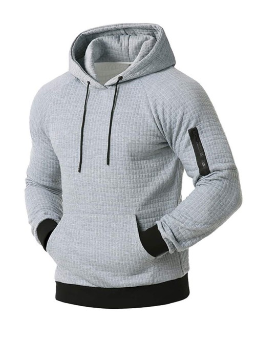 Men Raglan Sleeve Drawstring Hoodie