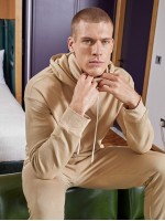 Men Drop Shoulder Mask Turtleneck Drawstring Hoodie & Joggers Set