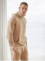 Men Drop Shoulder Mask Turtleneck Drawstring Hoodie & Joggers Set