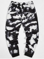 Men Tie Dye Drawstring Waist Sweatpants