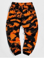 Men Tie Dye Drawstring Waist Joggers