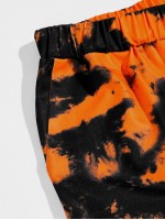 Men Tie Dye Drawstring Waist Joggers