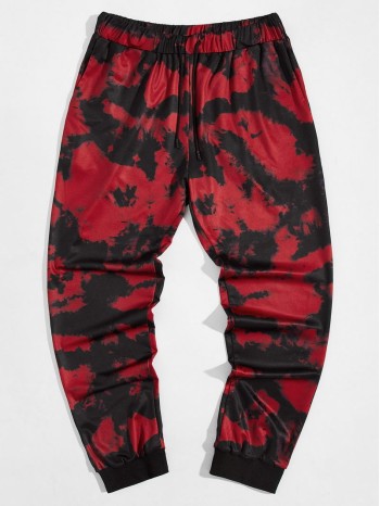 Men Tie Dye Drawstring Waist Joggers