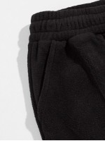 Men Drawstring Waist Patch Detail Joggers