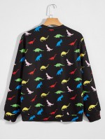 Men Dinosaur Print Drop Shoulder Sweatshirt