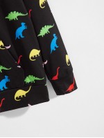 Men Dinosaur Print Drop Shoulder Sweatshirt