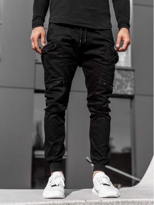 Men Zip Detail Drawstring Waist Sweatpants