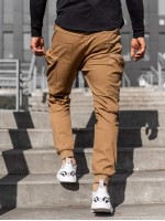 Men Zip Pocket Drawstring Waist Cargo Pants