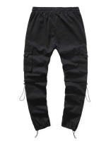 Men Solid Drawstring Detail Cargo Pants