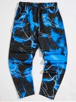 Men Lightning Print Pants