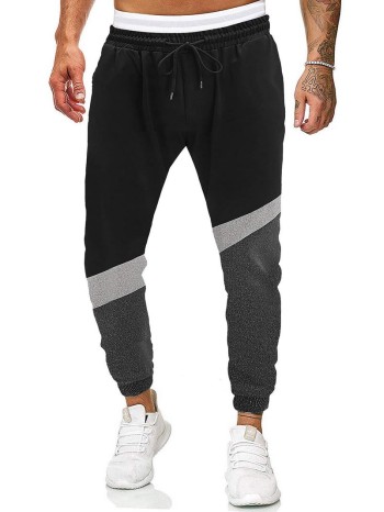 Men Cut And Sew Panel Drawstring Waist Sweatpants