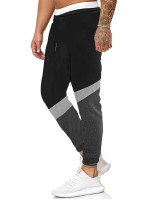 Men Cut And Sew Panel Drawstring Waist Sweatpants