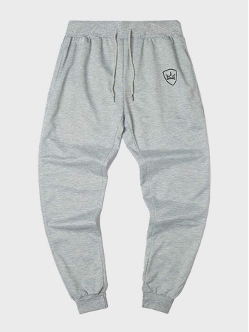 Men Drawstring Waist Graphic Sweatpants