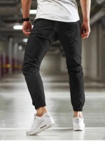 Men Slant Pocket Elastic Hem Carrot Pants