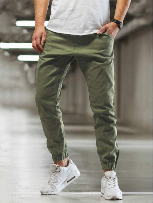 Men Solid Carrot Pants