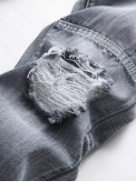 Men Washed Ripped Jeans