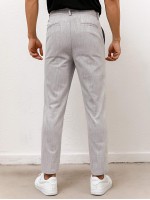 Men Slant Pockets Tailored Pants