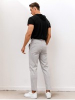 Men Slant Pockets Tailored Pants