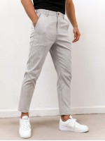 Men Slant Pockets Tailored Pants