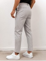 Men Slant Pockets Tailored Pants