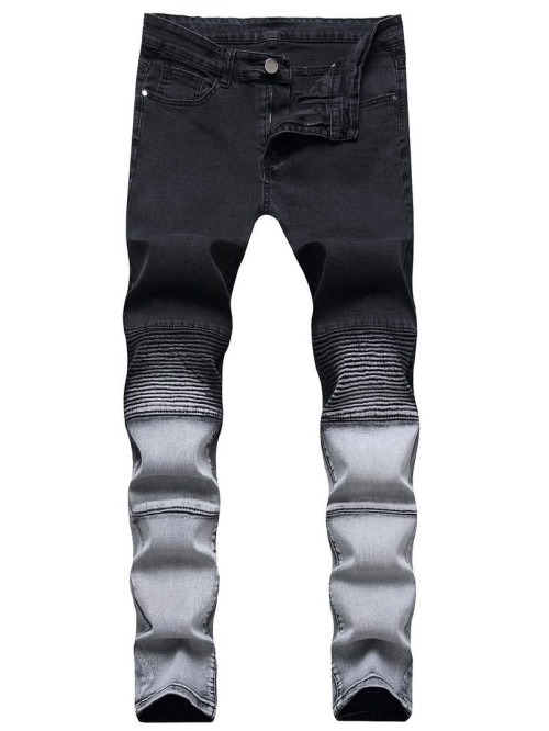 Men Two Tone Skinny Jeans