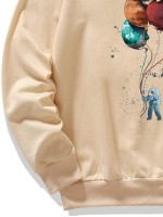 Men Spaceman And Galaxy Print Sweatshirt